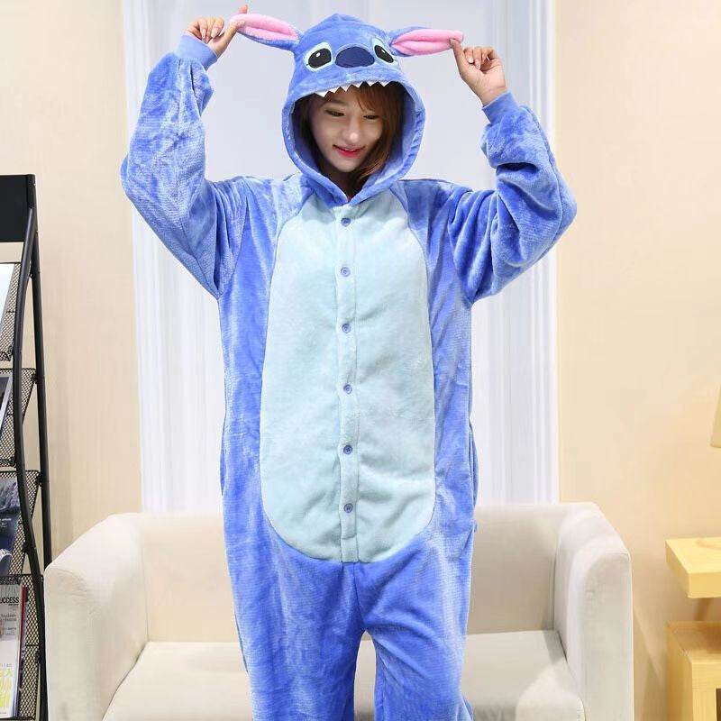Adults Onesie Zip Up Animal Pajamas One Piece Sleepwear