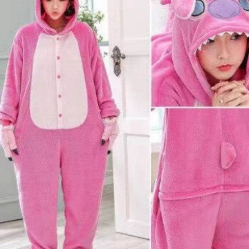Adults Onesie Zip Up Animal Pajamas One Piece Sleepwear