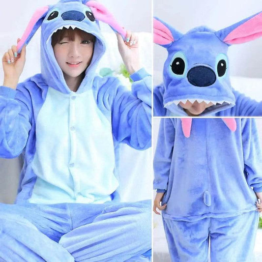 Adults Onesie Zip Up Animal Pajamas One Piece Sleepwear