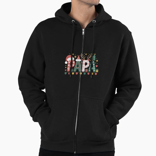 Papa Claus Lights Pajama Family Hoodie - Novelty Apparel for Adults